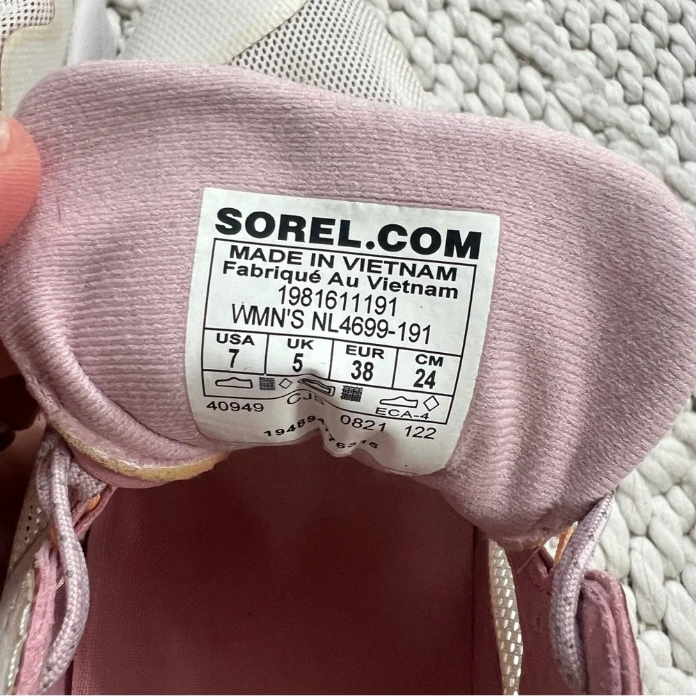 SOREL Kinetic RNEGD Float Sneakers Athletic Shoes Pink Womens Size 7 Like New - Picture 7 of 9
